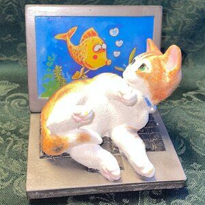 Like New Lenox American by Design "Social Networking" Cat Figurine